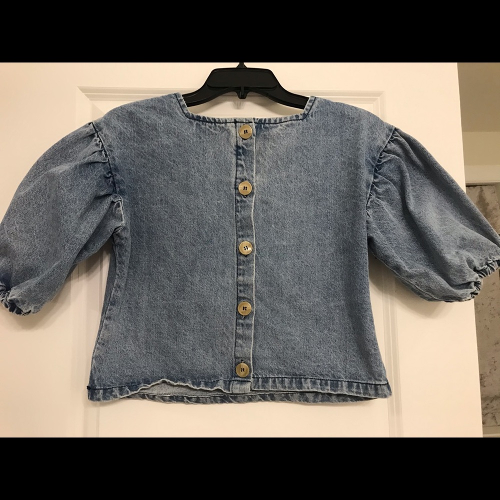 Free People the Odells jean puffy sleeve top - Picture 6 of 6